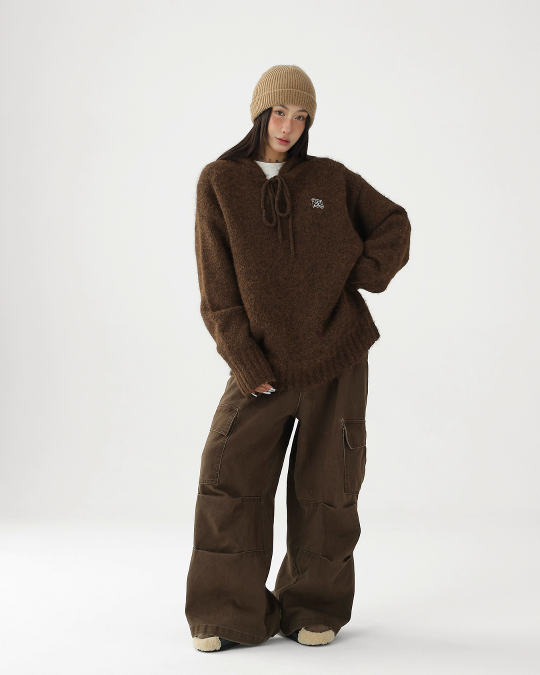 Wool Knit Hoodie Pullover Wool Knit Hoodie Pullover