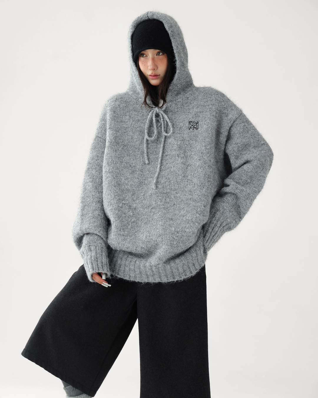 Wool Knit Hoodie Pullover Wool Knit Hoodie Pullover