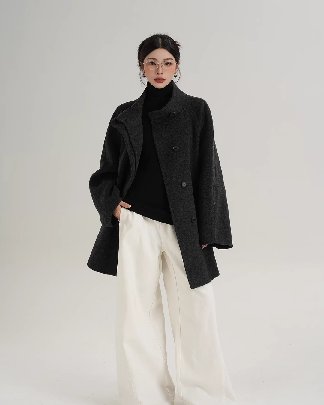 Wool Mid-Length Coat Wool Mid-Length Coat