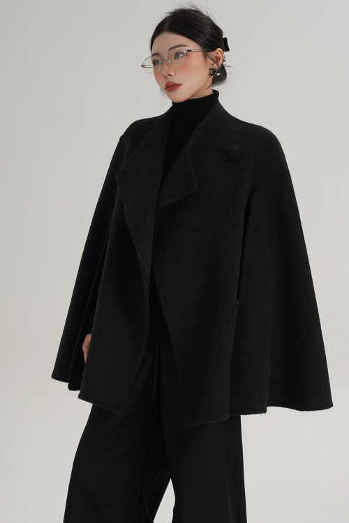 Wool Poncho Coat