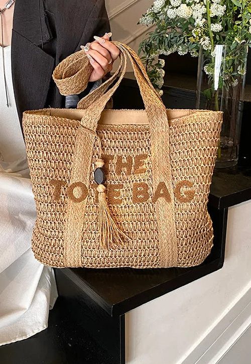 Woven Straw Tote Bag