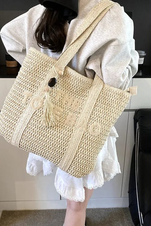 Woven Straw Tote Bag