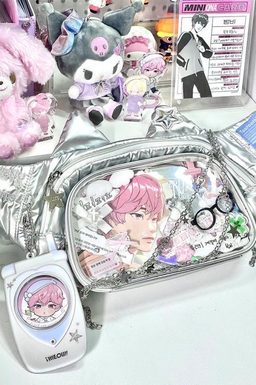 Y2K Cat Ita Bag with Clear Window for Plushies and Pins