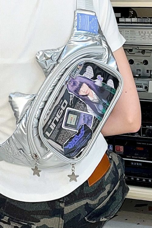 Y2K Cat Ita Bag with Clear Window for Plushies and Pins