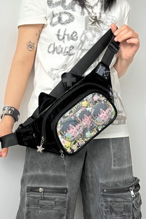 Y2K Cat Ita Bag with Clear Window for Plushies and Pins