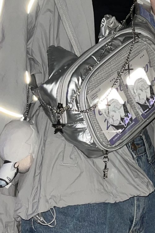 Y2K Cat Ita Bag with Clear Window for Plushies and Pins