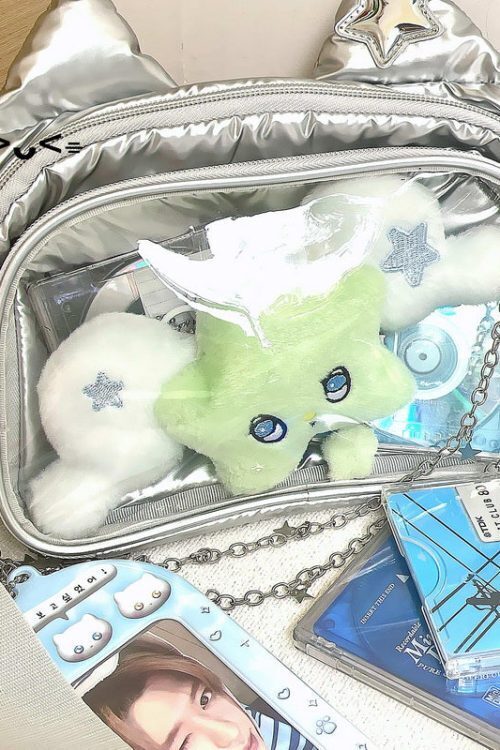 Y2K Cat Ita Bag with Clear Window for Plushies and Pins