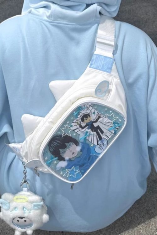 Y2K Cat Ita Bag with Clear Window for Plushies and Pins