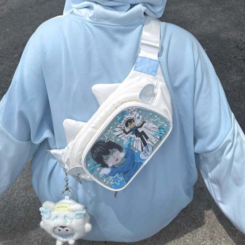 Y2K Cat Ita Bag with Clear Window for Plushies and Pins Y2K Cat Ita Bag with Clear Window for Plushies and Pins