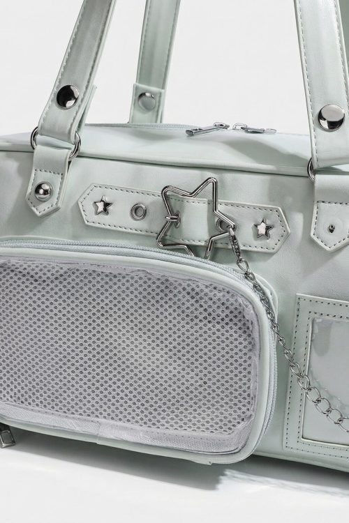Y2K Convertible Ita Bag with Clear Window for Photocards and Pins