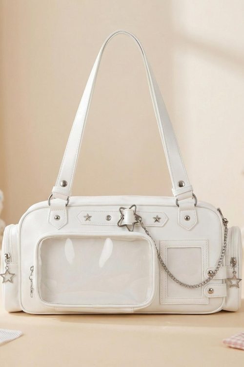 Y2K Convertible Ita Bag with Clear Window for Photocards and Pins