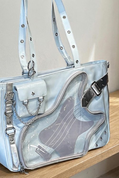 Y2K Convertible Ita Bag with Clear Window for Photocards and Pins