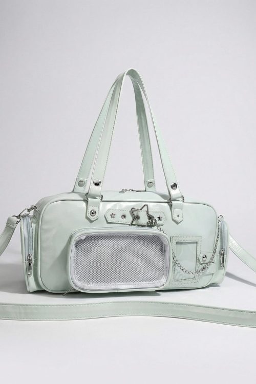 Y2K Convertible Ita Bag with Clear Window for Photocards and Pins