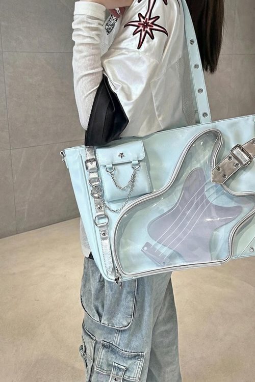 Y2K Convertible Ita Bag with Clear Window for Photocards and Pins