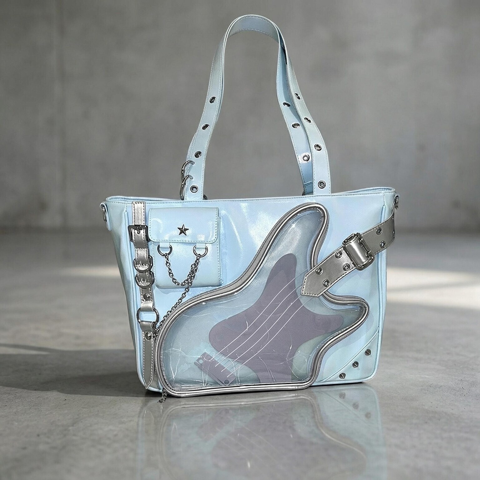 Y2K Convertible Ita Bag with Clear Window for Photocards and Pins Y2K Convertible Ita Bag with Clear Window for Photocards and Pins