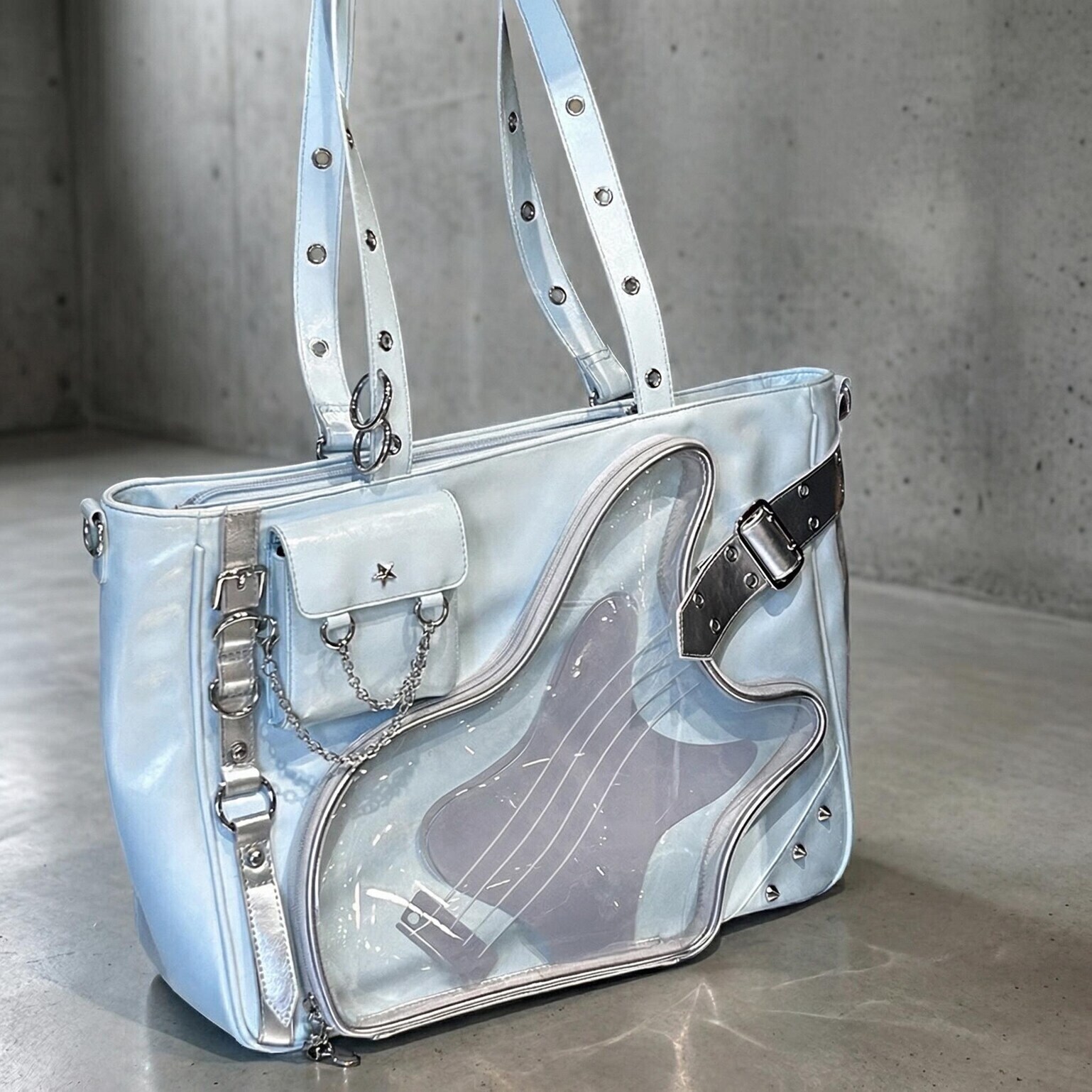 Y2K Convertible Ita Bag with Clear Window for Photocards and Pins Y2K Convertible Ita Bag with Clear Window for Photocards and Pins