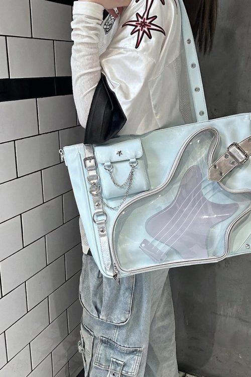 Y2K Convertible Ita Bag with Clear Window for Photocards and Pins