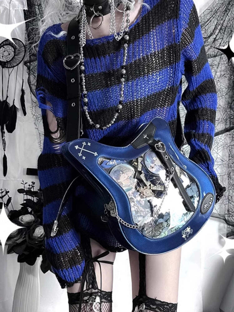 Y2K Ita Bag with Clear Window for Pin Display Y2K Ita Bag with Clear Window for Pin Display