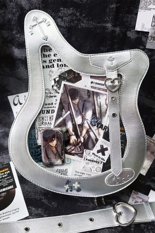 Y2K Ita Bag with Clear Window for Pin Display