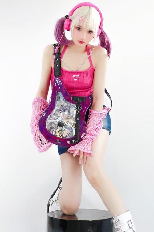 Y2K Ita Bag with Clear Window for Pin Display