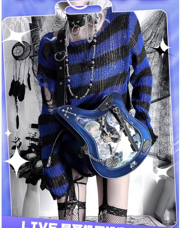 Y2K Ita Bag with Clear Window for Pin Display Y2K Ita Bag with Clear Window for Pin Display