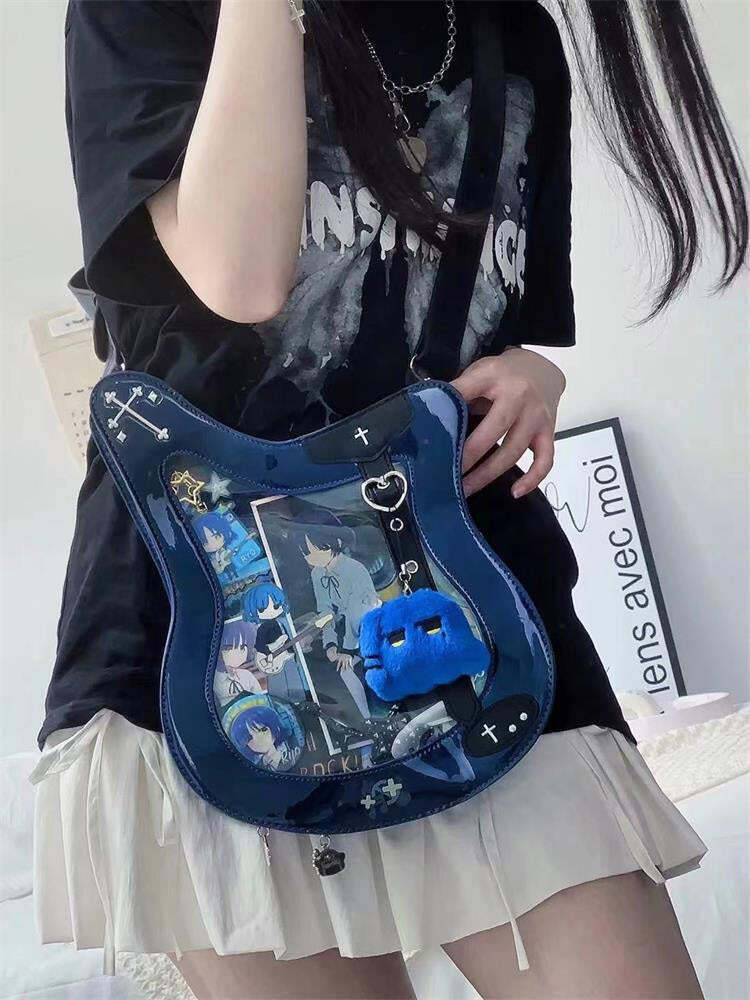 Y2K Ita Bag with Clear Window for Pin Display Y2K Ita Bag with Clear Window for Pin Display