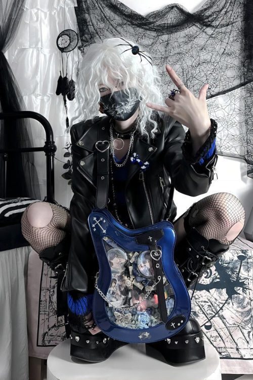 Y2K Ita Bag with Clear Window for Pin Display