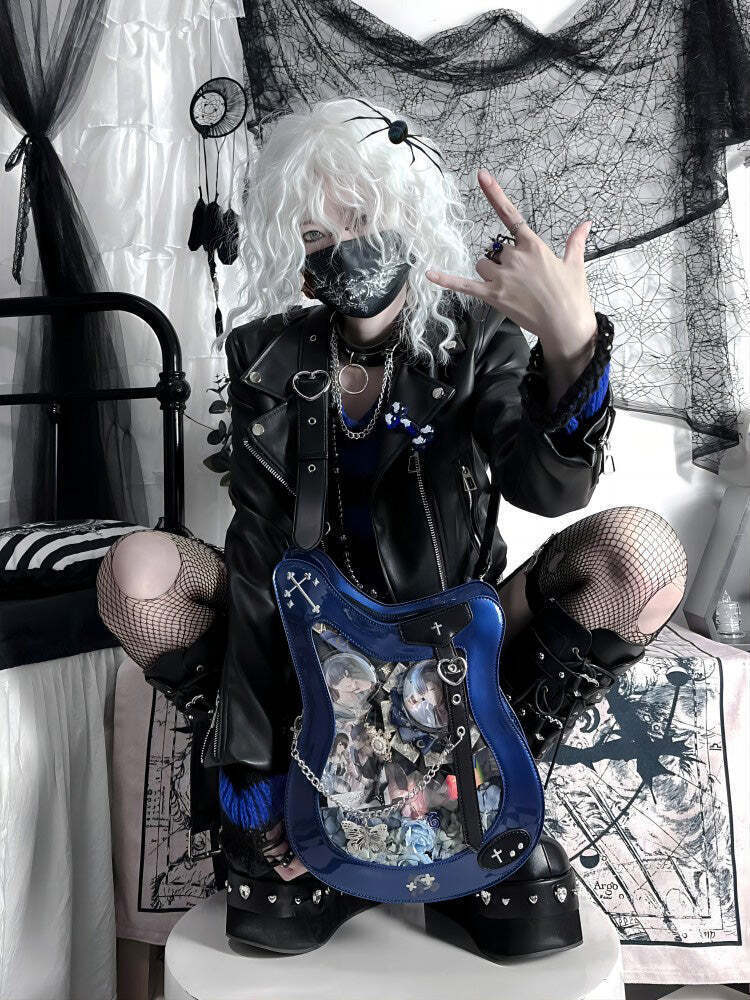 Y2K Ita Bag with Clear Window for Pin Display Y2K Ita Bag with Clear Window for Pin Display