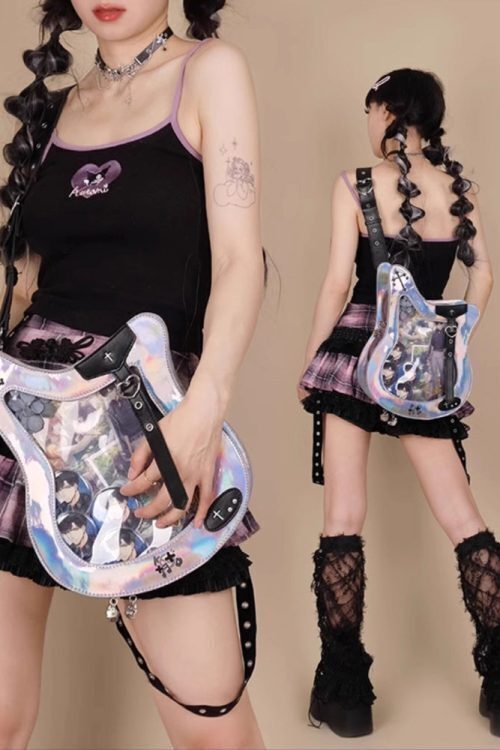 Y2K Ita Bag with Clear Window for Pin Display