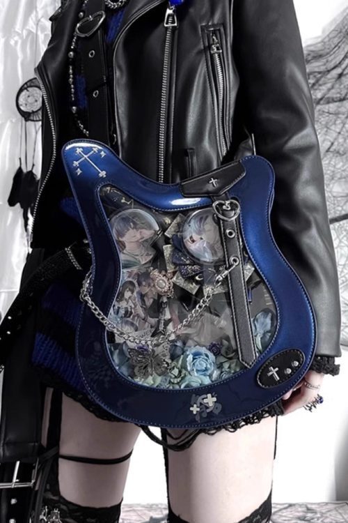 Y2K Ita Bag with Clear Window for Pin Display
