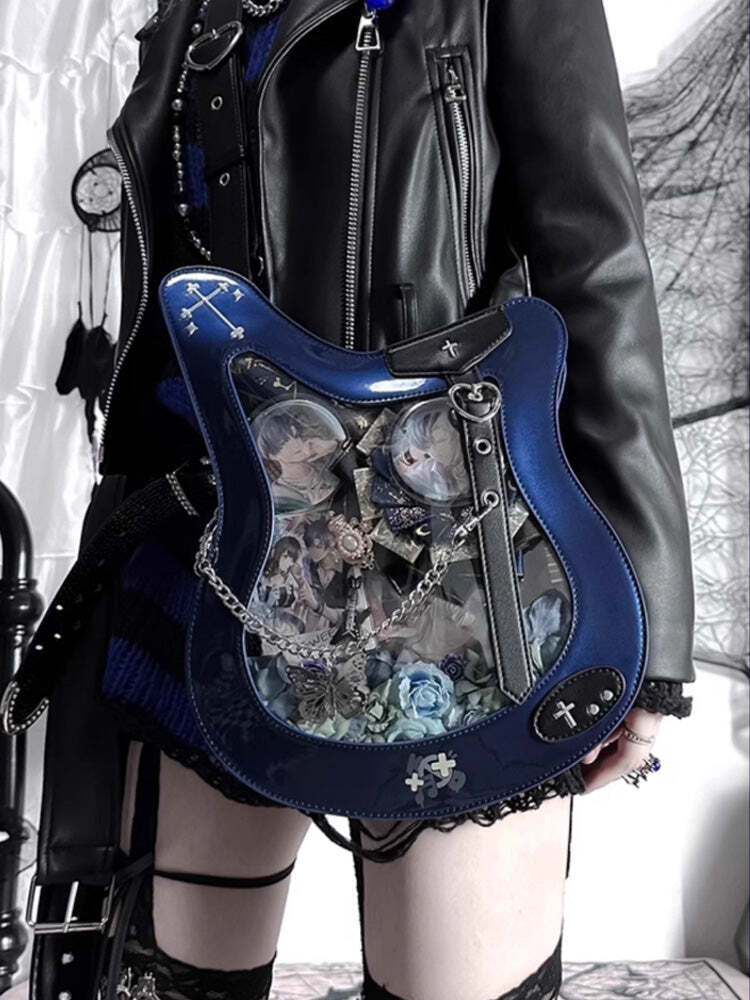 Y2K Ita Bag with Clear Window for Pin Display Y2K Ita Bag with Clear Window for Pin Display