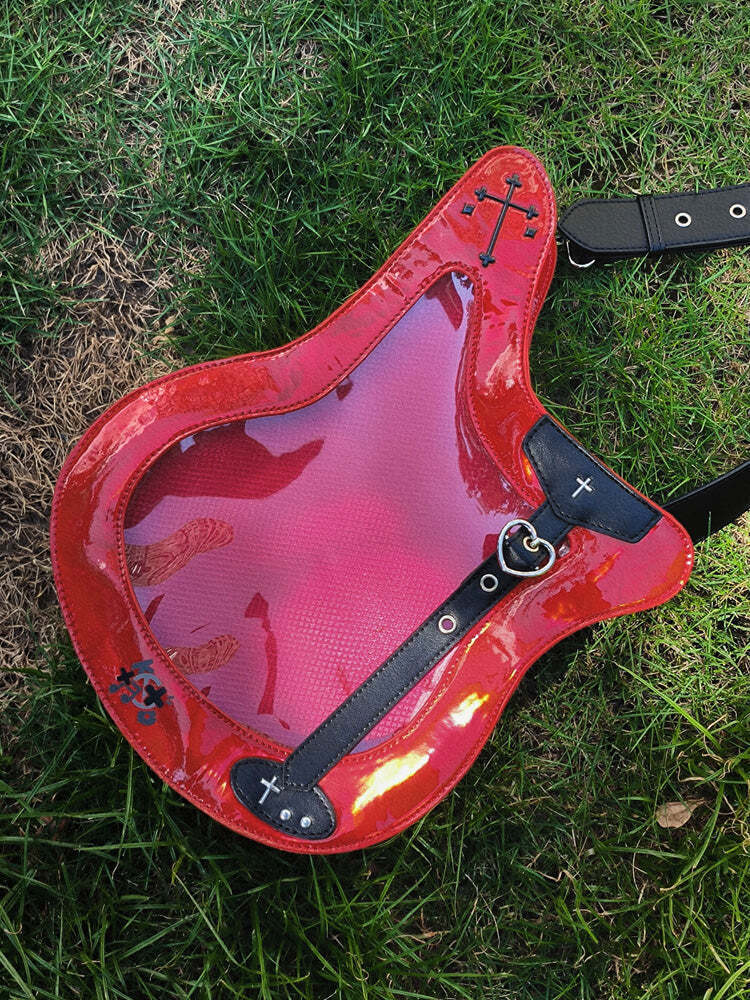 Y2K Ita Bag with Clear Window for Pin Display Y2K Ita Bag with Clear Window for Pin Display