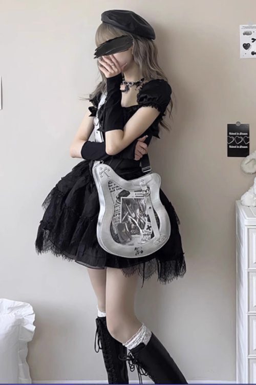 Y2K Ita Bag with Clear Window for Pin Display