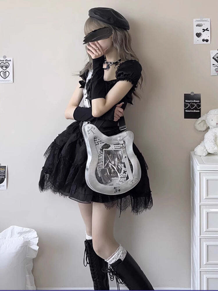 Y2K Ita Bag with Clear Window for Pin Display Y2K Ita Bag with Clear Window for Pin Display