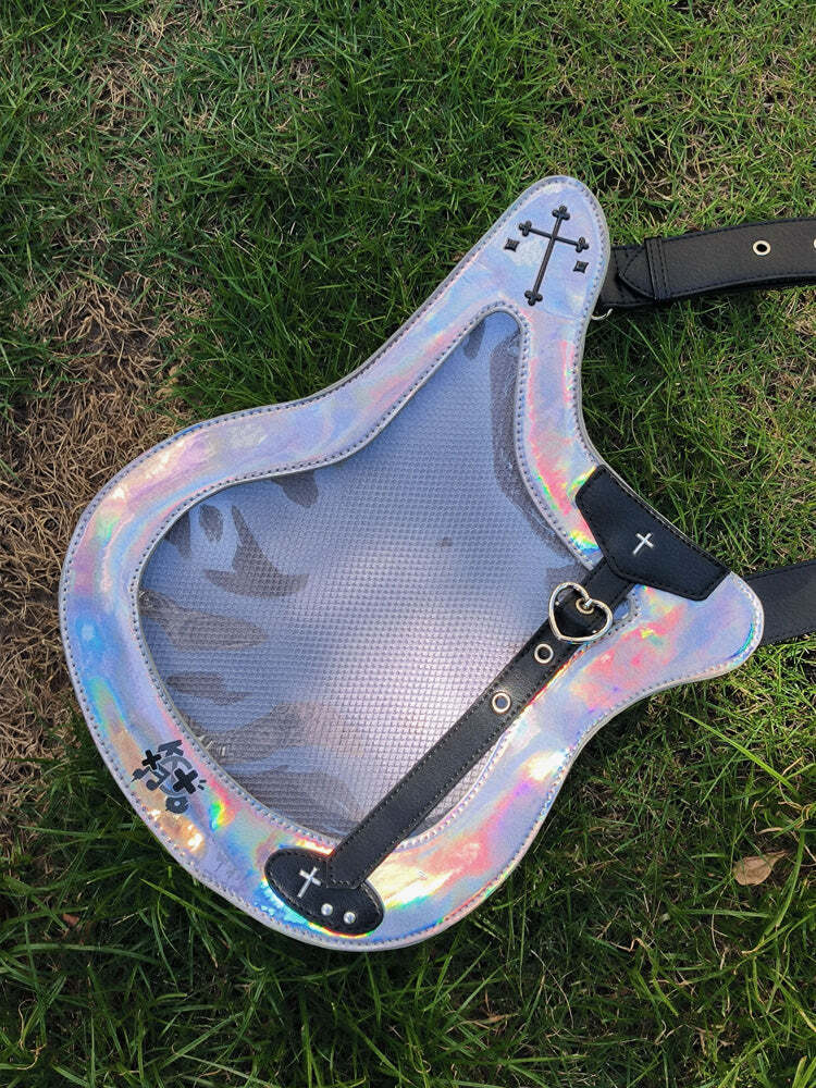 Y2K Ita Bag with Clear Window for Pin Display Y2K Ita Bag with Clear Window for Pin Display