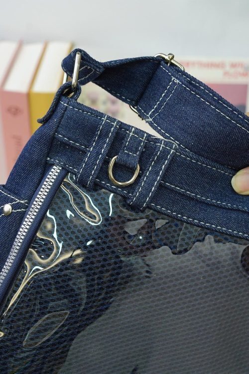 Y2K Ita Crossbody Bag with Clear Window for Pin Display