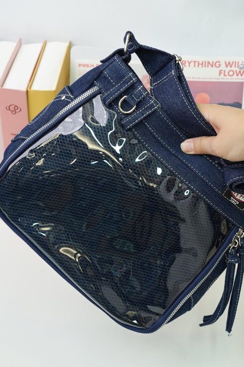 Y2K Ita Crossbody Bag with Clear Window for Pin Display