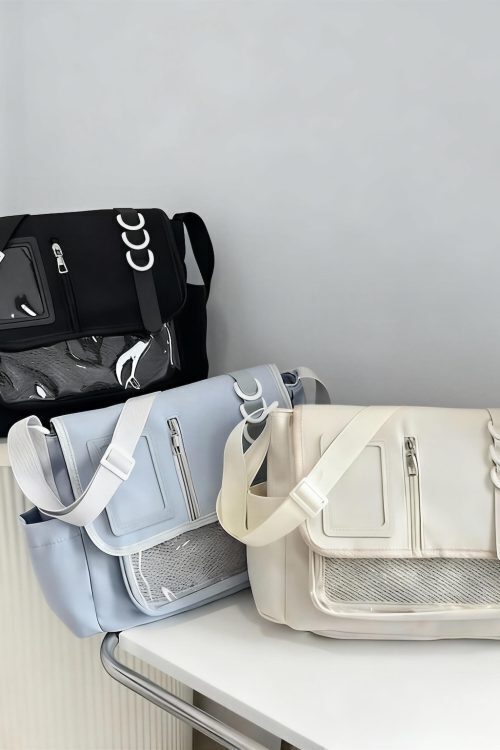 Y2K Ita Crossbody Bag with Clear Window for Plushies and Pins