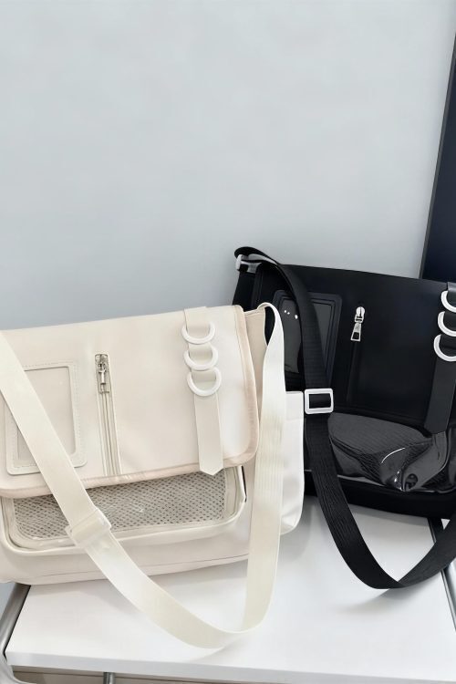 Y2K Ita Crossbody Bag with Clear Window for Plushies and Pins