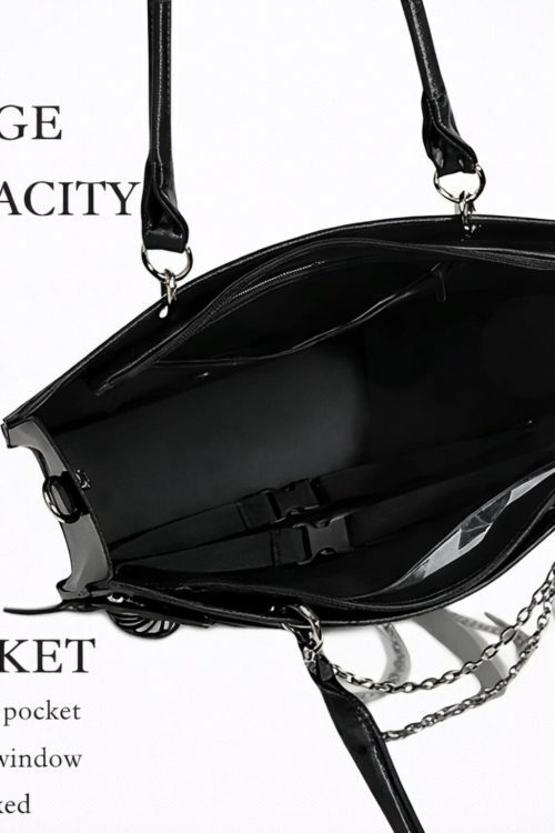Y2K Ita Handbag with Clear Window for Pin Display