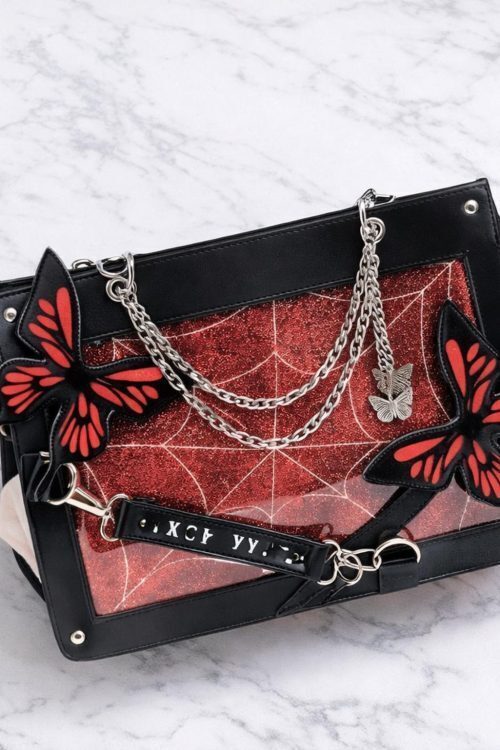 Y2K Ita Handbag with Clear Window for Pin Display