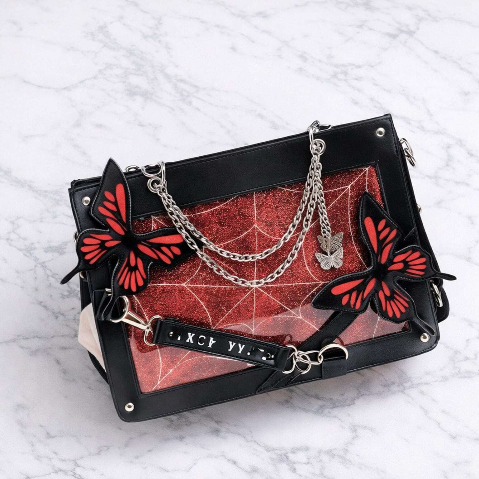 Y2K Ita Handbag with Clear Window for Pin Display Y2K Ita Handbag with Clear Window for Pin Display