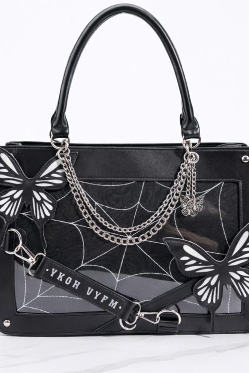 Y2K Ita Handbag with Clear Window for Pin Display