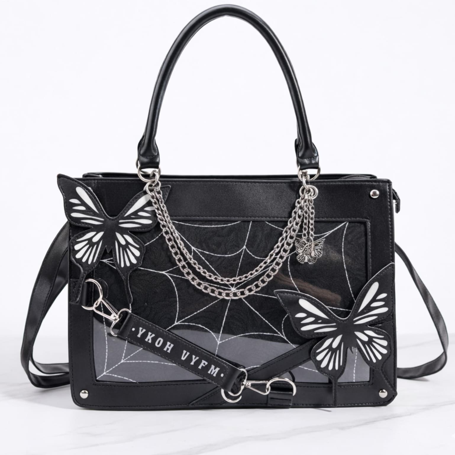 Y2K Ita Handbag with Clear Window for Pin Display Y2K Ita Handbag with Clear Window for Pin Display