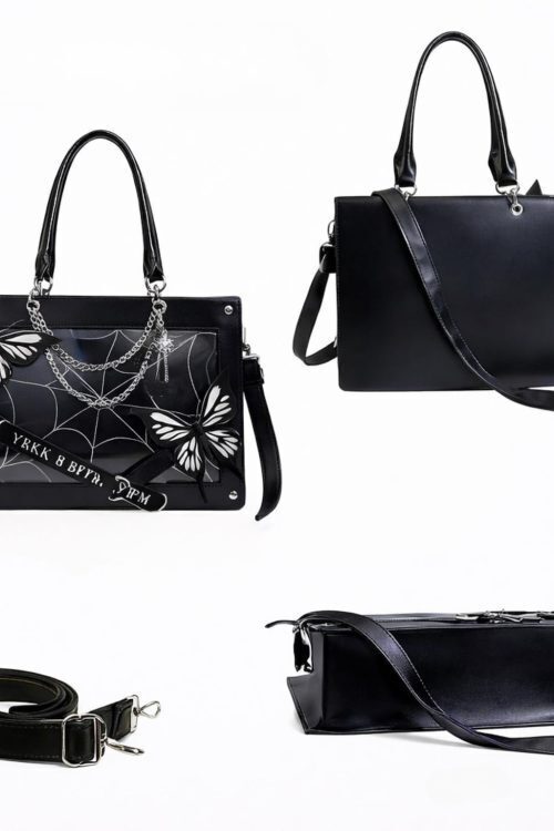 Y2K Ita Handbag with Clear Window for Pin Display