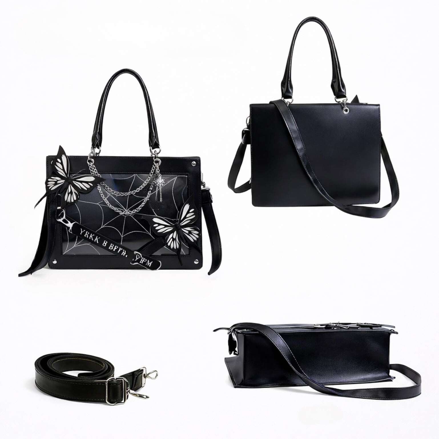 Y2K Ita Handbag with Clear Window for Pin Display Y2K Ita Handbag with Clear Window for Pin Display