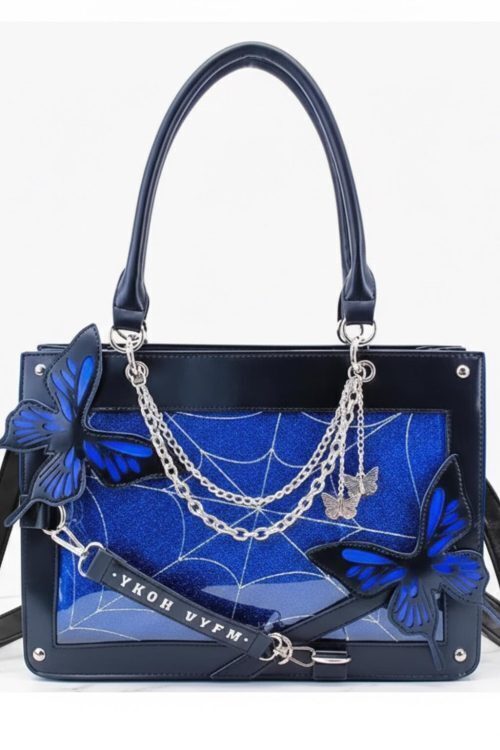 Y2K Ita Handbag with Clear Window for Pin Display