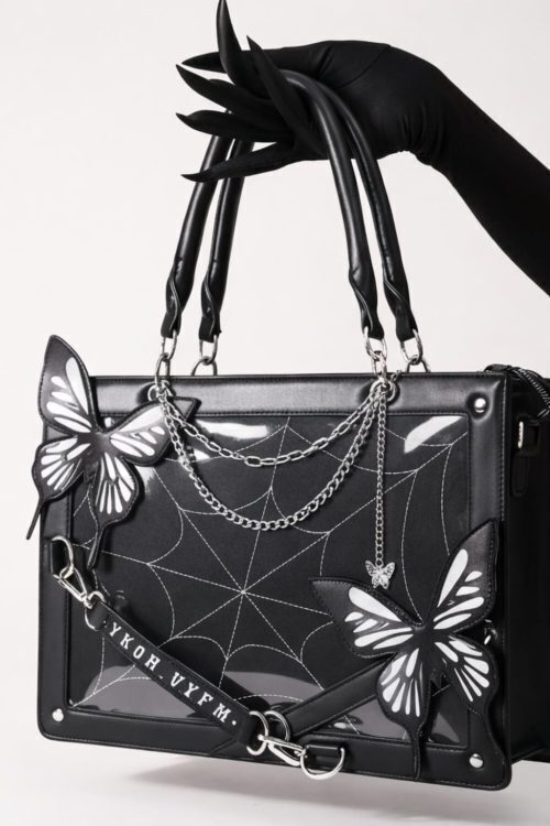 Y2K Ita Handbag with Clear Window for Pin Display