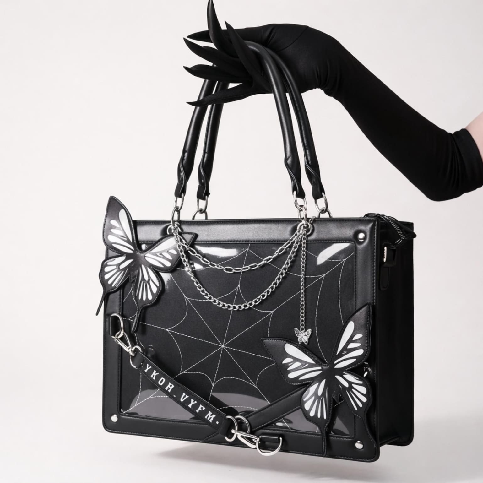 Y2K Ita Handbag with Clear Window for Pin Display Y2K Ita Handbag with Clear Window for Pin Display