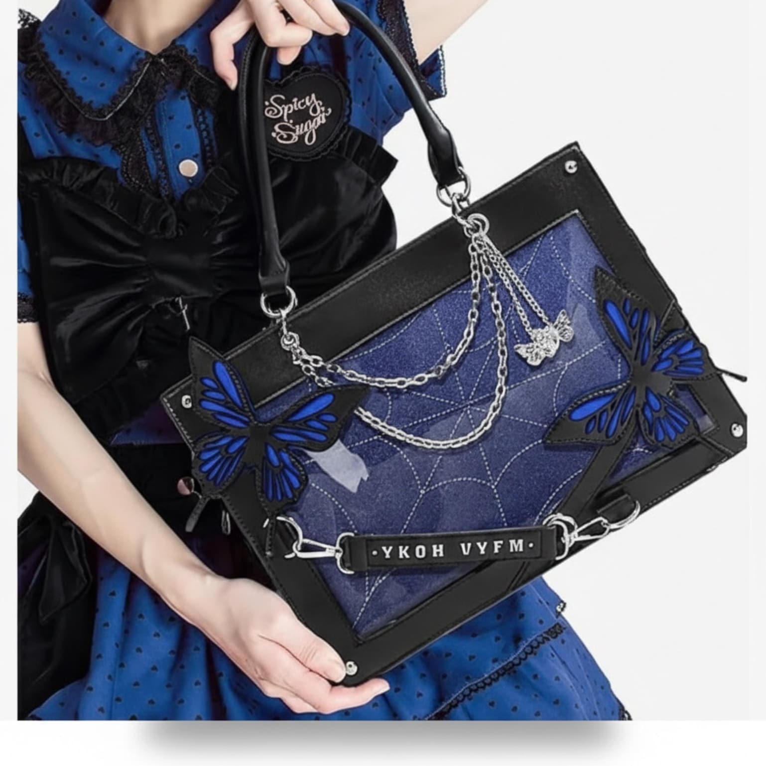 Y2K Ita Handbag with Clear Window for Pin Display Y2K Ita Handbag with Clear Window for Pin Display